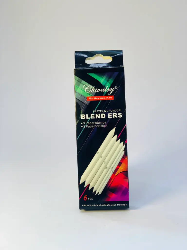 Chivalry pastel & chorcoal 3 pcs paper stumps + 3 pcs paper tortillion