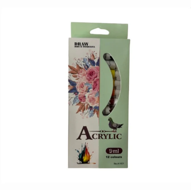 Draw acrylic color 9 ml 12 color 