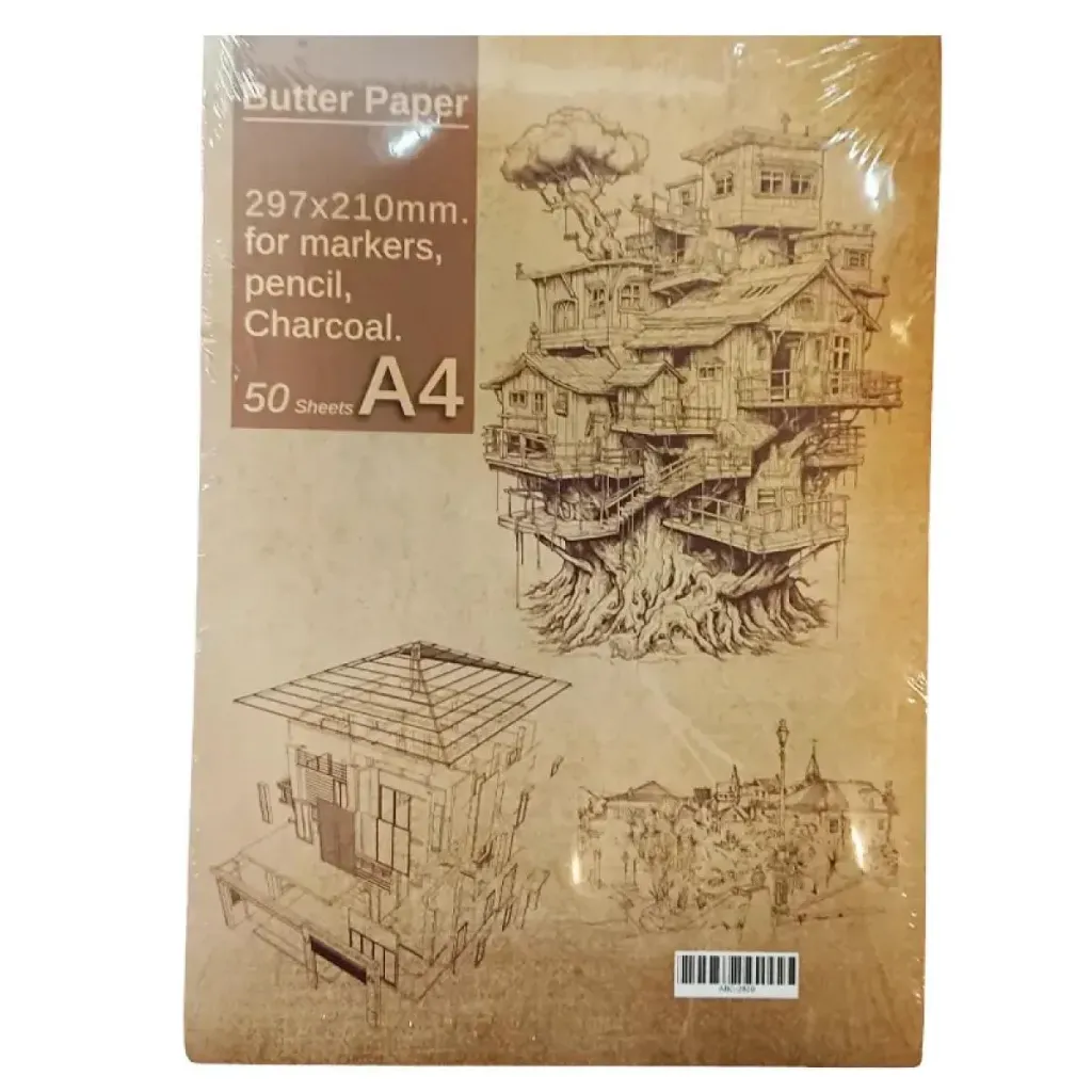 Butter paper A4 for markers , pencil , charcoal 50 sheet's