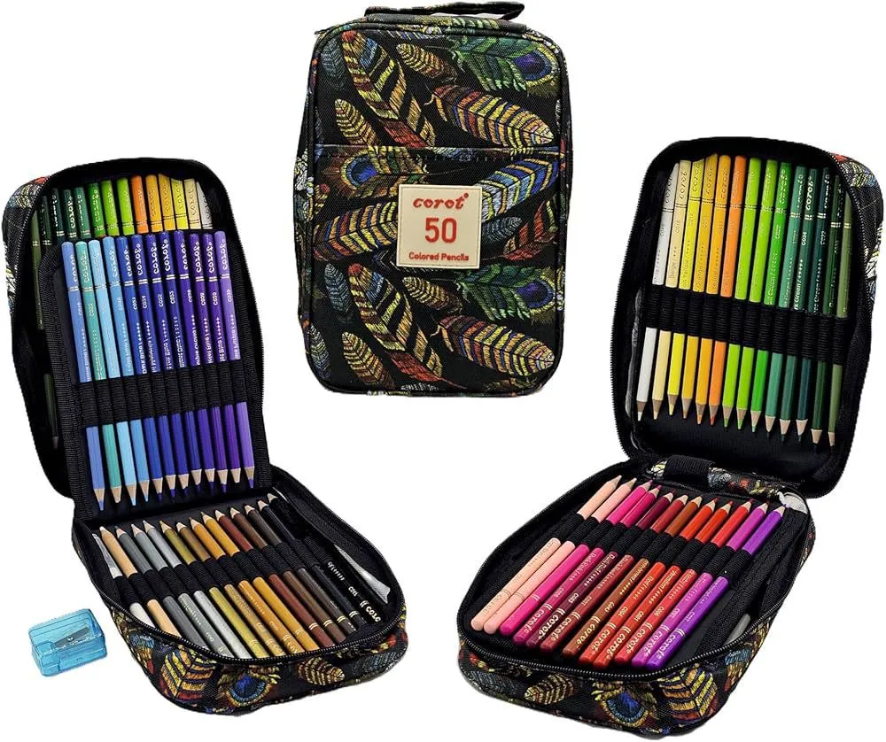  Corot Wood Pencils in a Case 50 color 