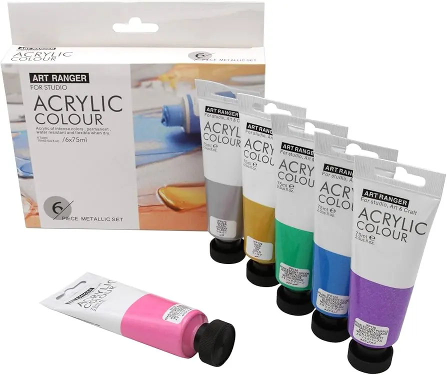 Art rangers acrylic paint 75ml * 6 colors set metallic color