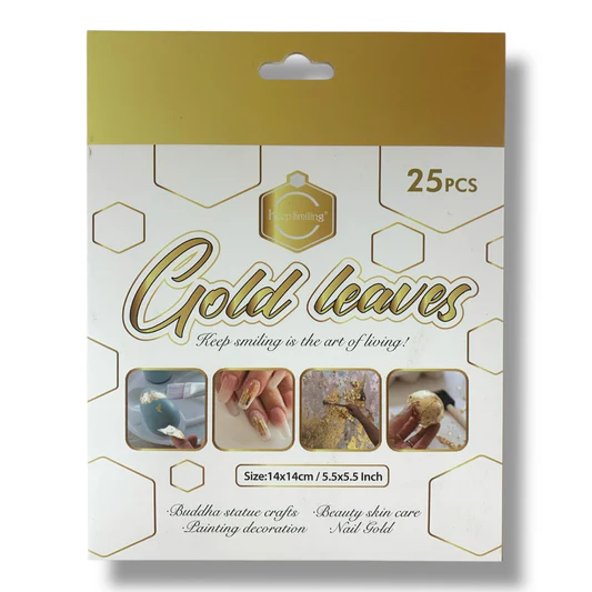 Keep Smiling  Leaves Gold 25 pcs
