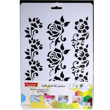 Keep Smiling A4 Floral Stencil - 1 pcs